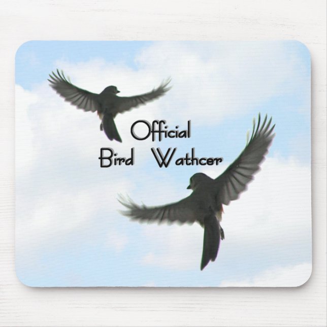 Official Bird Watcher Cloudy Sky Mouse Pad (Front)