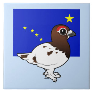Official Birdorable of Alaska: Willow Ptarmigan Ceramic Tile