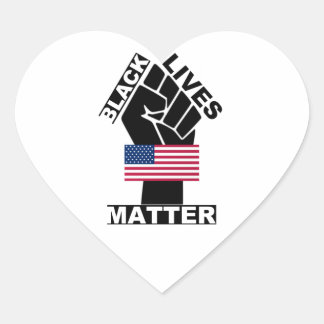 Official Black Lives Matter USA Flag collection 2  Heart Sticker