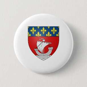 Official Blason Paris Coat Heraldry Symbol France 6 Cm Round Badge