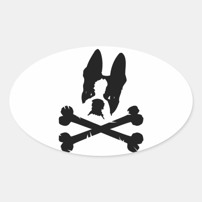 Official Boston Terriers Rock Merch Oval Sticker (Front)