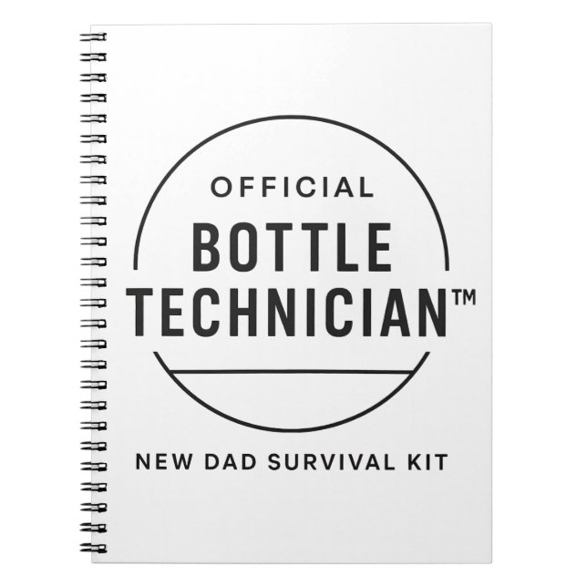 Official Bottle Technician New Dad Survival Kit Notebook (Front)