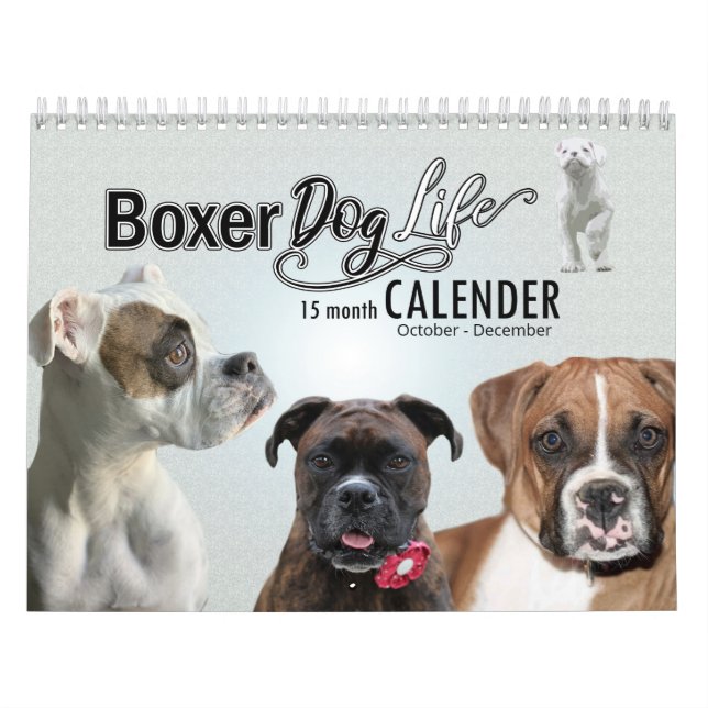 Official Boxer Dog Life - 15 Month Dog Calendar (Cover)