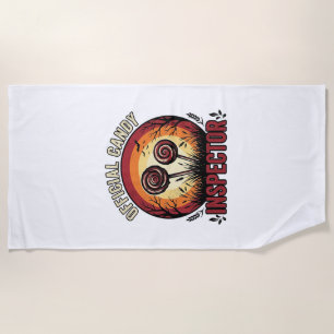 Official Candy Inspector Vintage Halloween Shirt D Beach Towel