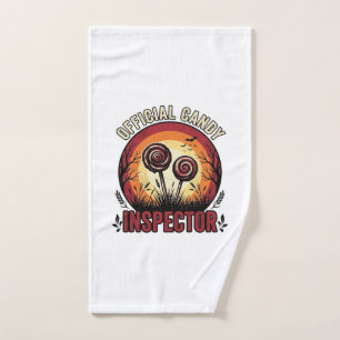 Official Candy Inspector Vintage Halloween Shirt D Hand Towel