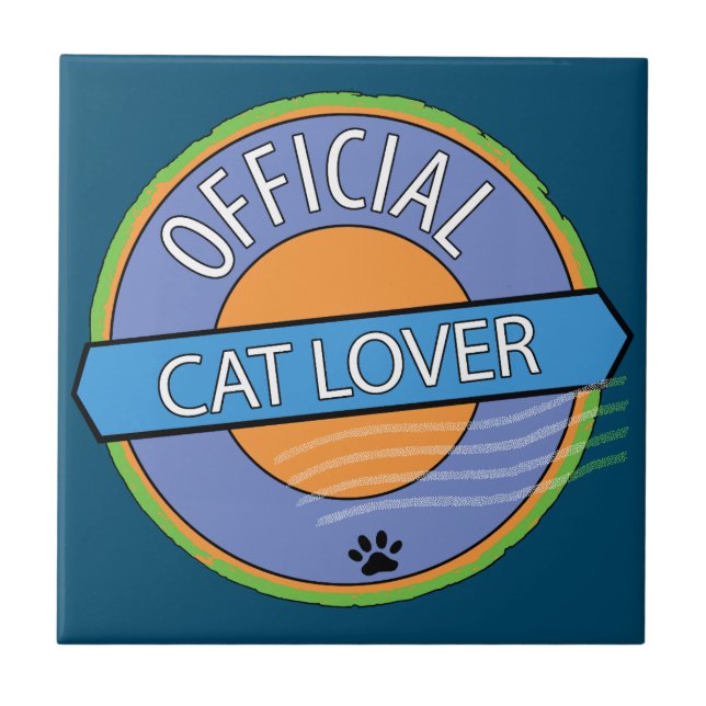 Official Cat Lover Ceramic Tile (Front)