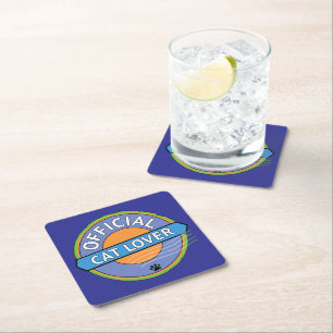 Official Cat Lover Square Paper Coaster