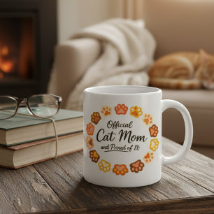 Official Cat Mom & Proud of It Paw Print Mug