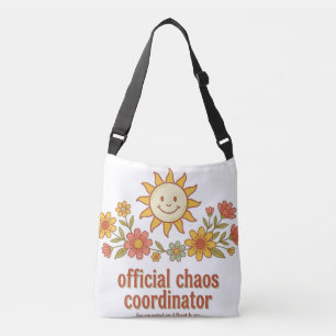 Official Chaos Coordinator Retro Happy Sun Design Crossbody Bag