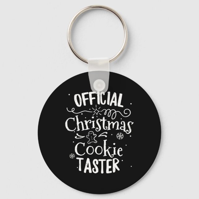 Official Christmas Cookie Button Baking Baker Holi Key Ring (Front)