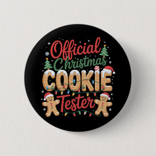 Official Christmas Cookie Tester Crew Baking Xmas 6 Cm Round Badge