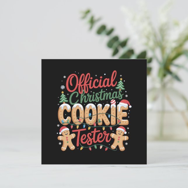 Official Christmas Cookie Tester Crew Baking Xmas Holiday Card (Standing Front)