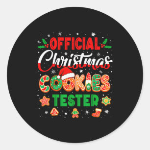 Official Christmas Cookie Tester Taster Baking Cre Classic Round Sticker