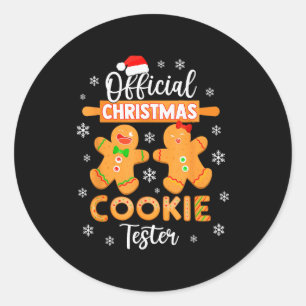 Official Christmas Cookie Tester Taster Baking Cre Classic Round Sticker