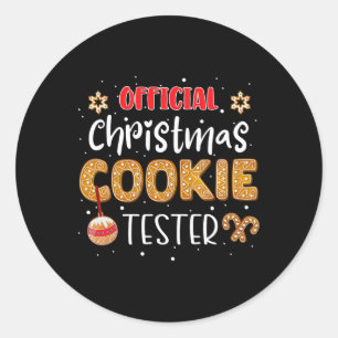 Official Christmas Cookie Tester Taster King Crew Classic Round Sticker