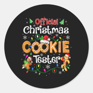 Official Christmas Cookie Tester Taster King Crew Classic Round Sticker