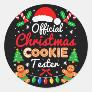 Official Christmas Cookie Tester Taster King Crew Classic Round Sticker