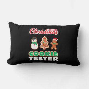 Official christmas cookie tester xmas cute gift lumbar cushion
