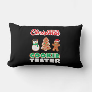 Official christmas cookie tester | xmas cute gift lumbar cushion