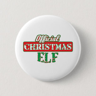 Official Christmas Elf Santa's Helper Funny 6 Cm Round Badge