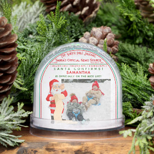 Official Christmas Nice List Certificate Photo Snowglobe