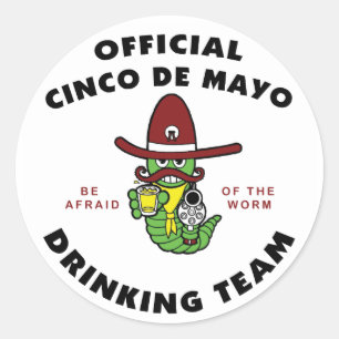 Official Cinco de Mayo Drinking Team Classic Round Sticker