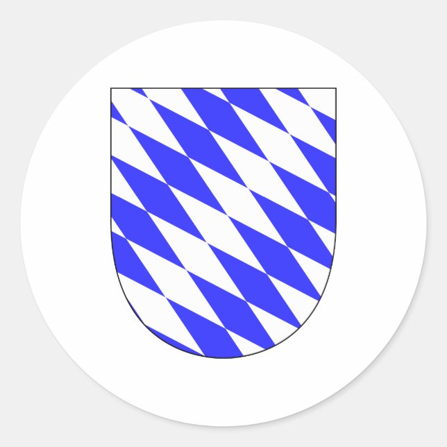 Official Coat of Arms Bavaria Germany Symbol Classic Round Sticker (Front)