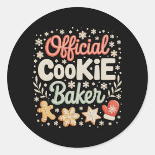 Official Cookie Baker Christmas Xmas Family Baking Classic Round Sticker