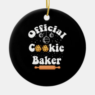 Official Cookie Baker Cookie Lovers Christmas Ceramic Ornament
