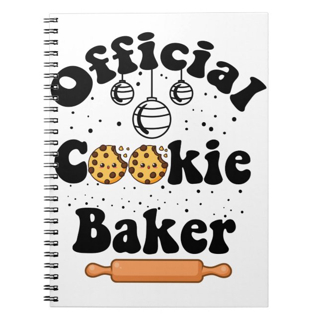 Official Cookie Baker Cookie Lovers Christmas Notebook (Front)