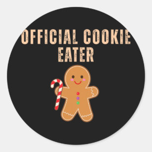 Official Cookie Eater Funny Christmas Couples Matc Classic Round Sticker