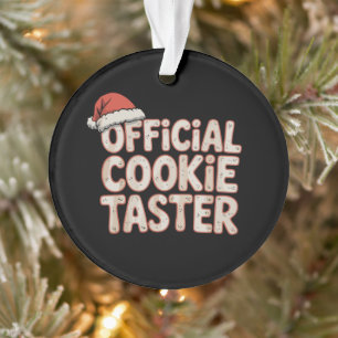 Official Cookie Taster Christmas Santa Xmas Family Ornament