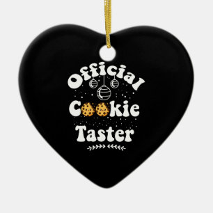 Official Cookie Taster Cookie Lovers Christmas Ceramic Ornament
