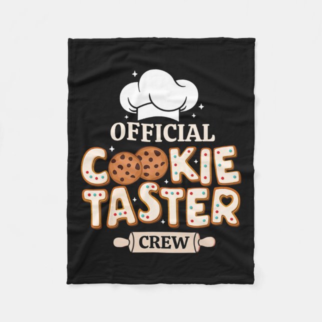 Official Cookie Taster Crew Funny Baking Team Fami Fleece Blanket (Front)