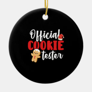 Official Cookie Tester Christmas Baking Crew Cute Ceramic Ornament