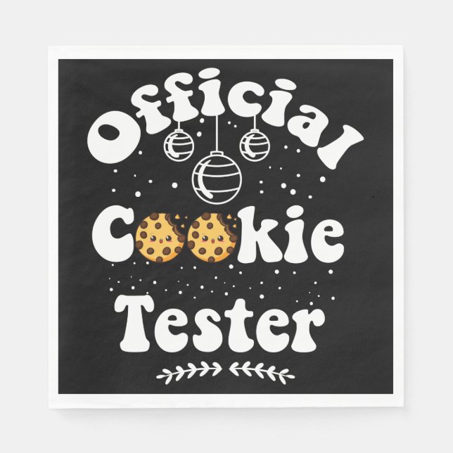 Official Cookie Tester Cookie Lovers Christmas Napkin (Front)