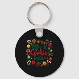 Official Cookie Tester Funny Christmas Couples Mat Key Ring