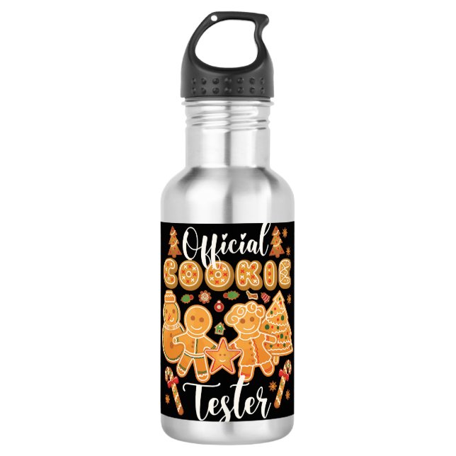 Official Cookie Tester Gingerbread Christmas Baker 710 Ml Water Bottle (Front)