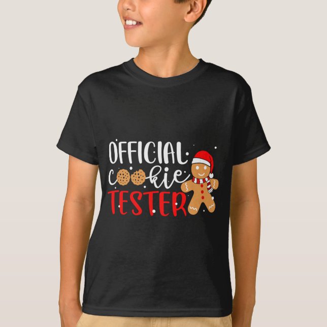 Official Cookie Tester Gingerbread Man Christmas P T-Shirt (Front)