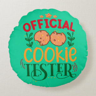 Official Cookie Tester Round Cushion