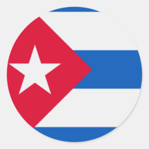 OFFICIAL CUBA FLAG CIRCULAR CLASSIC ROUND STICKER