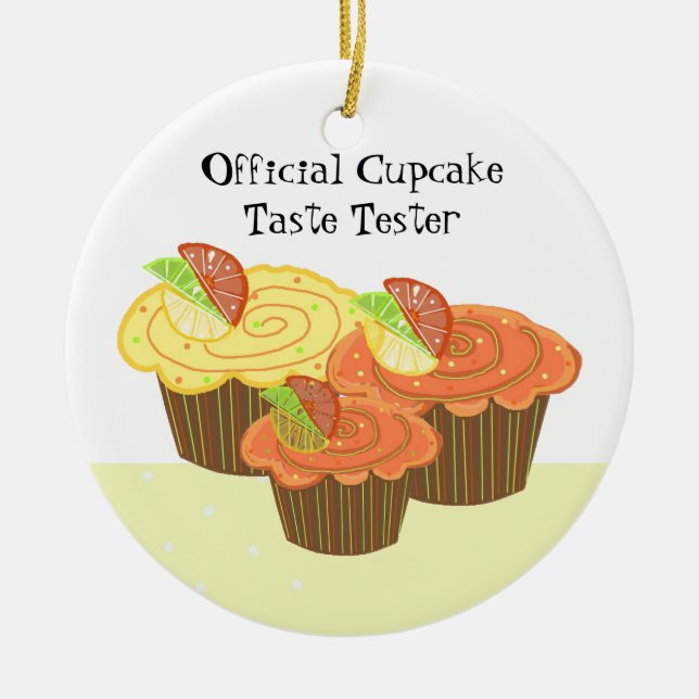 Official Cupcake Taste Tester Ceramic Tree Decoration (Front)
