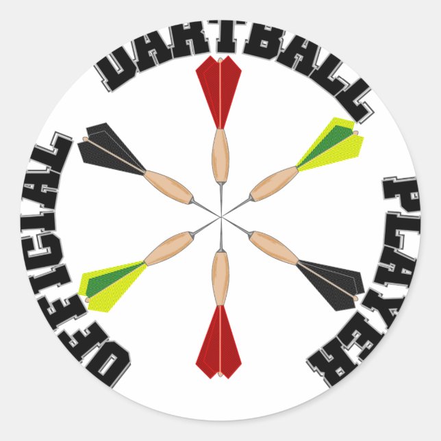 Official Dartball Player Classic Round Sticker (Front)