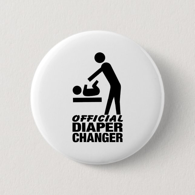 Official Diaper Changer 6 Cm Round Badge (Front)