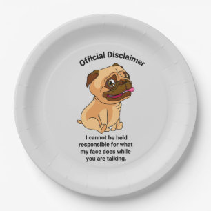 Official Disclaimer My Face Classic Round Sticker Paper Plate