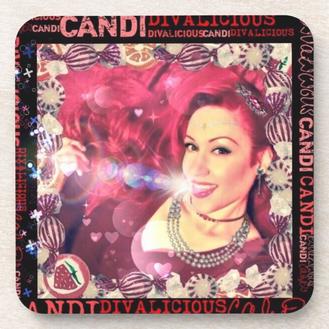 Official Divalicious Candi Coasters with Cork Back (Front)