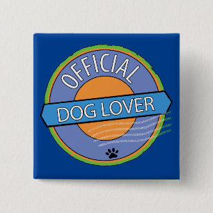 Official Dog Lover 15 Cm Square Badge