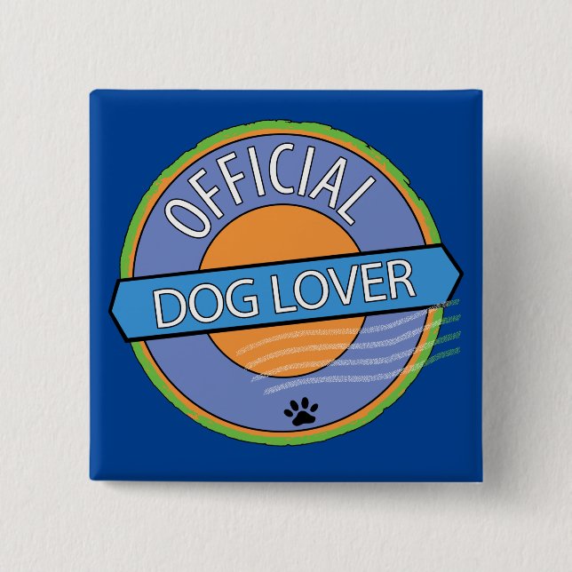 Official Dog Lover 15 Cm Square Badge (Front)