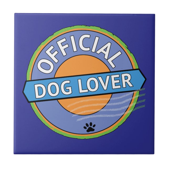 Official Dog Lover    Ceramic Tile (Front)
