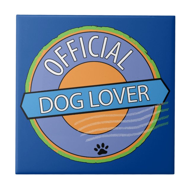 Official Dog Lover Ceramic Tile (Front)